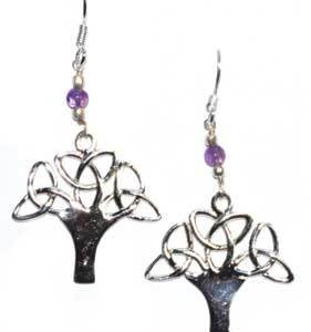 1.25" tree amethyst earrings