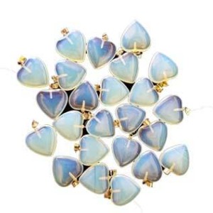 (set of 24) 3/4" (20mm) Opalite heart