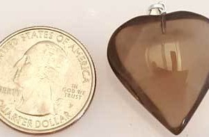 1" Smoky Quartz heart