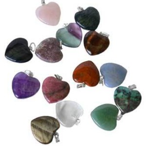 (set of 24) 3/4" (20mm) various Stones heart