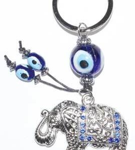 Elephant Evil Eye keychain
