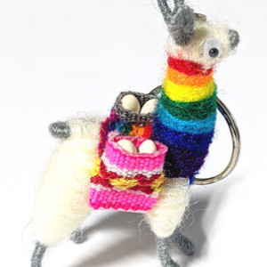 Chakra Llama key ring