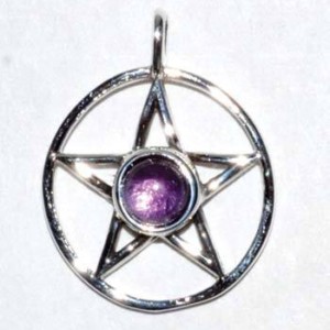 11/16" Pentagram Amethyst sterling