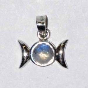 9/16" Triple Goddess Moonstone sterling
