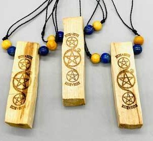 (set of 3) Pentagram Palo Santo W Lapis