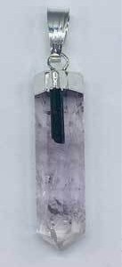 Amethyst w tourmaline pendant