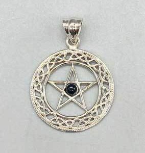 30mm Black Obsidian Pentagram