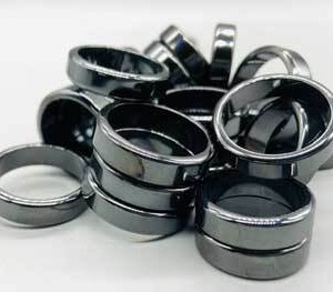 (set of 50) Flat Hematite rings
