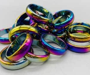 (set of 50) Rainbow Hematite rings