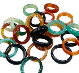 (set of 25) Agate, Banded rings