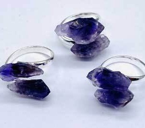 (set of 3) adjustable Amethyst rings