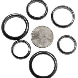 (set of 50) 6mm Rounded Hematite rings