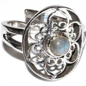 lotus labradorite adjustable ring