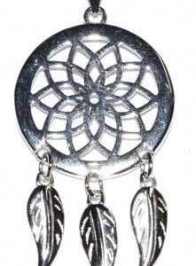 3/4" Dreamcatcher sterling pendant