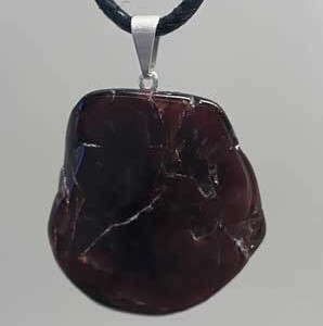 Garnet slice pendant