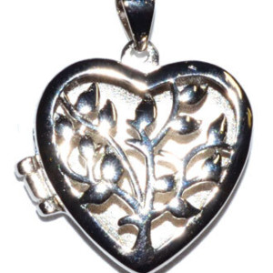 3/4" Tree Heart locket sterling pendant