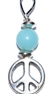 Peace pendant with amazonite bead