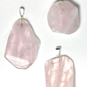 Rose Quartz slice pendant