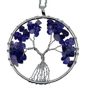 2" round Tree of Life Amethyst necklace