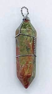(set of 5) Unakite wire wrapped point