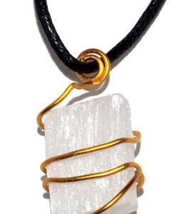 Selenite wire wrapped necklace