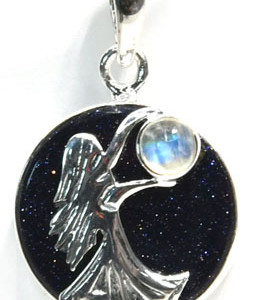 Blue Sun Sitara/ Rainbow Moonstone pendant