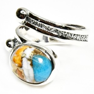 size 8 Turquoise Spiny Oyster ring