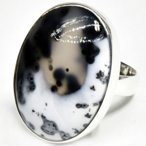 size 6 Dendritic Opal ring