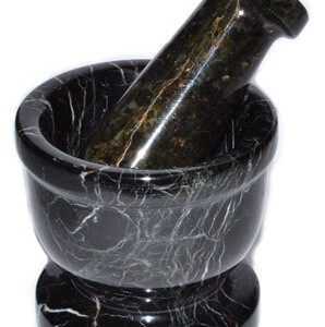 2 1/2" Black Zebra mortar and pestle set