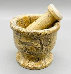 2 1/2" Fossil Coral mortar and pestle set