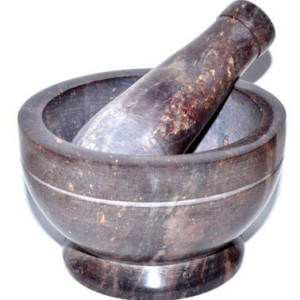 4" Natural mortar and pestle set