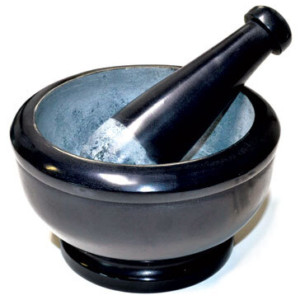 5" Black soapstone mortar and pestle set
