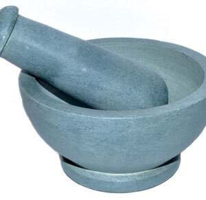 4 1/2" Grey mortar and pestle set