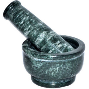 4" Green Marble mortar and pestle set