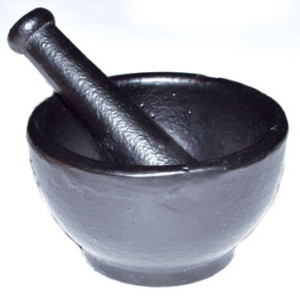 2 3/4" Cast Iron mortar and pestle set