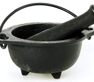 Cast Iron Cauldron Mortar and Pestle Set