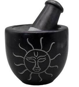 3" Sun Soapstone mortar & pestle set