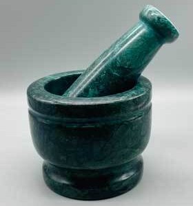 4" dia X 3" Green Marble mortar & pestle set