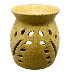 3 3/4" Beige Ceramic oil diffuser