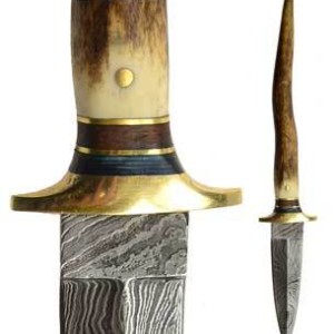 Bone Damascus athame