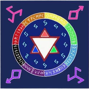 Rune Awakening altar cloth or scarve 36" x 36"