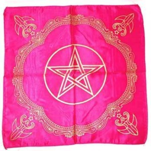 21" x 21" Pink Goddess of Earth Pentagram alltar cloth