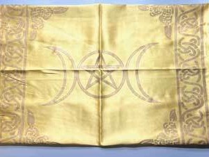 21" x 21" Gold Triple Moon altar cloth