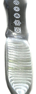 10" Selenite Chakra athame