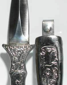 Engraved Silver Boot athame