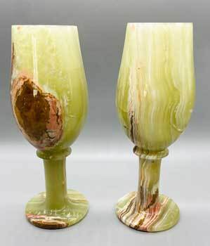 (set of 2) 7 3/4" Onyx chalices