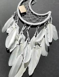 8 1/2" Half Moon white dream catcher