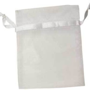 4" x 5" White organza pouch