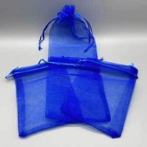 100 pack 4" x 6" Blue organza bag