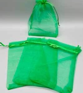 100 pack 4" x 6" Green organza bag